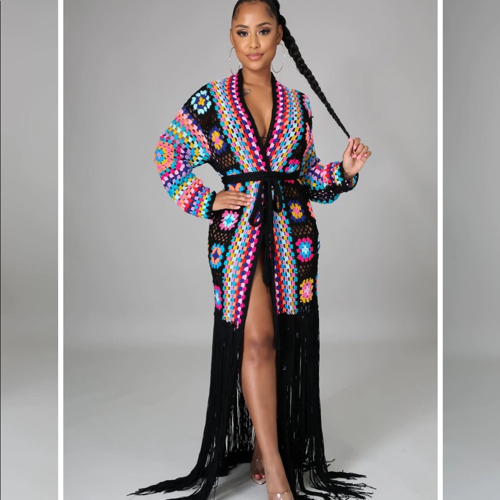 Gorgeous! At The Boardwalk Cardigan Handmade Crochet Beach Cover Up Coat